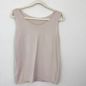 AnneClaire Women Knit Sleeveless Tank Top Size 44/ L Minimal Neutral Italy Beige